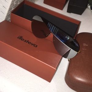 Illesteva sunglasses silver reflective